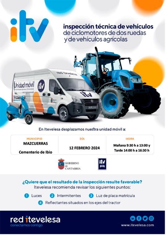 ITV AGRICOLAS  Y CICLOMOTORES DE DOS RUEDAS 2024